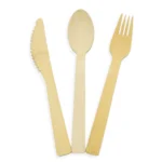 Factory Custom 100% Compostable Eco-friendly Bambu Wooden Flatware Spoon/Fork/Knife Disposable Bamboo Cutlery Set