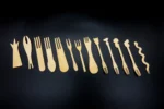 Горячая распродажа! Высококачественные термостойкие мини-наборы одноразовых бамбуковых столовых приборов: нож, ложка, шпажка для фондю, десерта, фруктов, вилка. — изображение 2