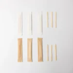 Paper Packaging Compostable Biodegradable Disposable 87mm Bamboo Fruit Fork
