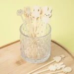 Factory-bulk Eco-friendly Natural Biodegradable Bamboo Disposable Fruit Picks. Custom Designs Available.