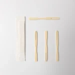 Натуральные компостируемые бамбуковые вилки для фруктов диаметром 87 мм, биоразлагаемые. — изображение 4